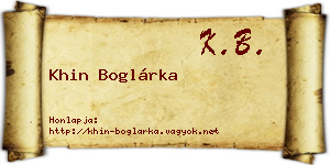 Khin Boglárka névjegykártya